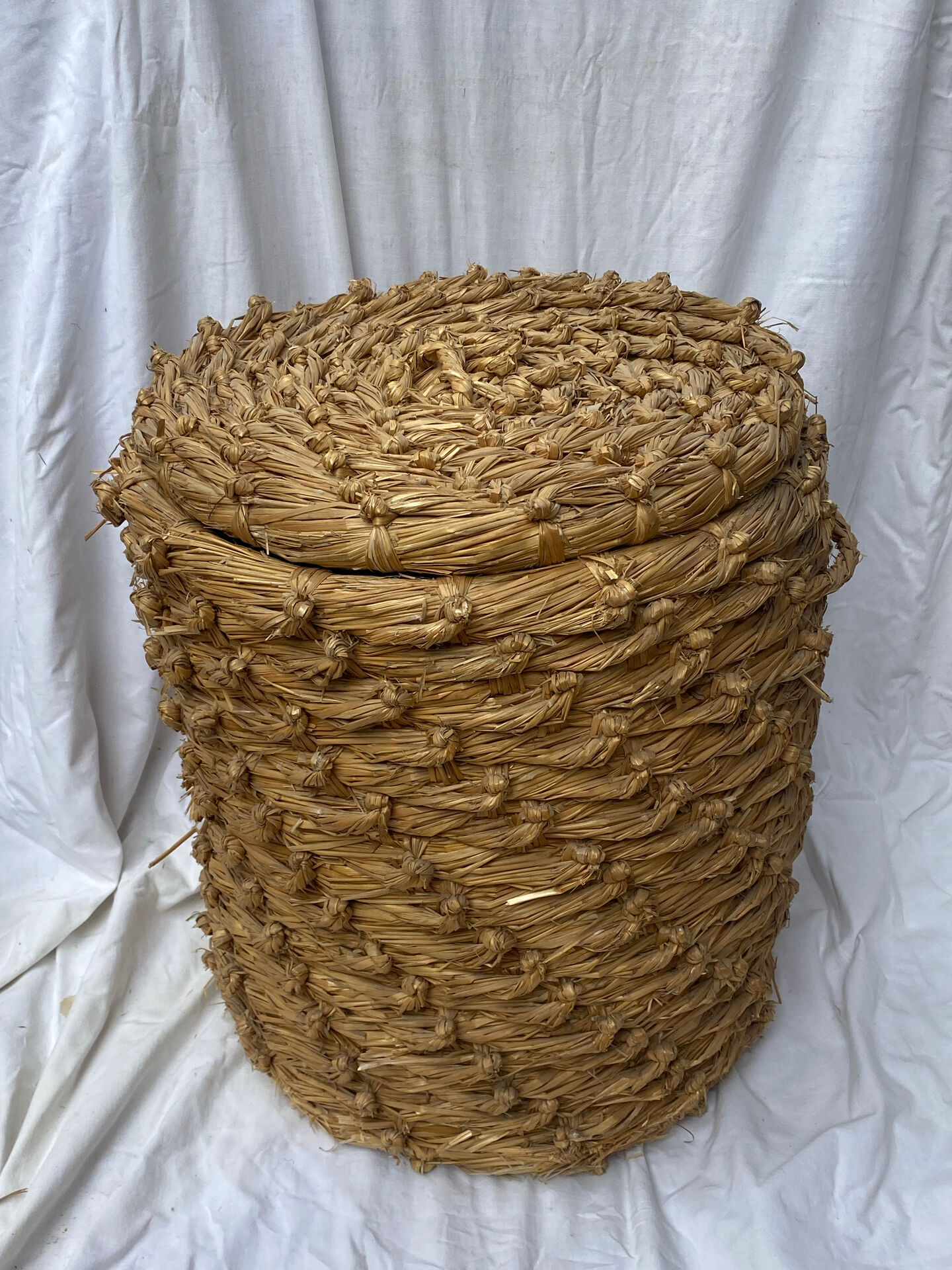 Vintage woven straw basket