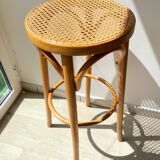 Bentwood and canework bar stool, 1950s