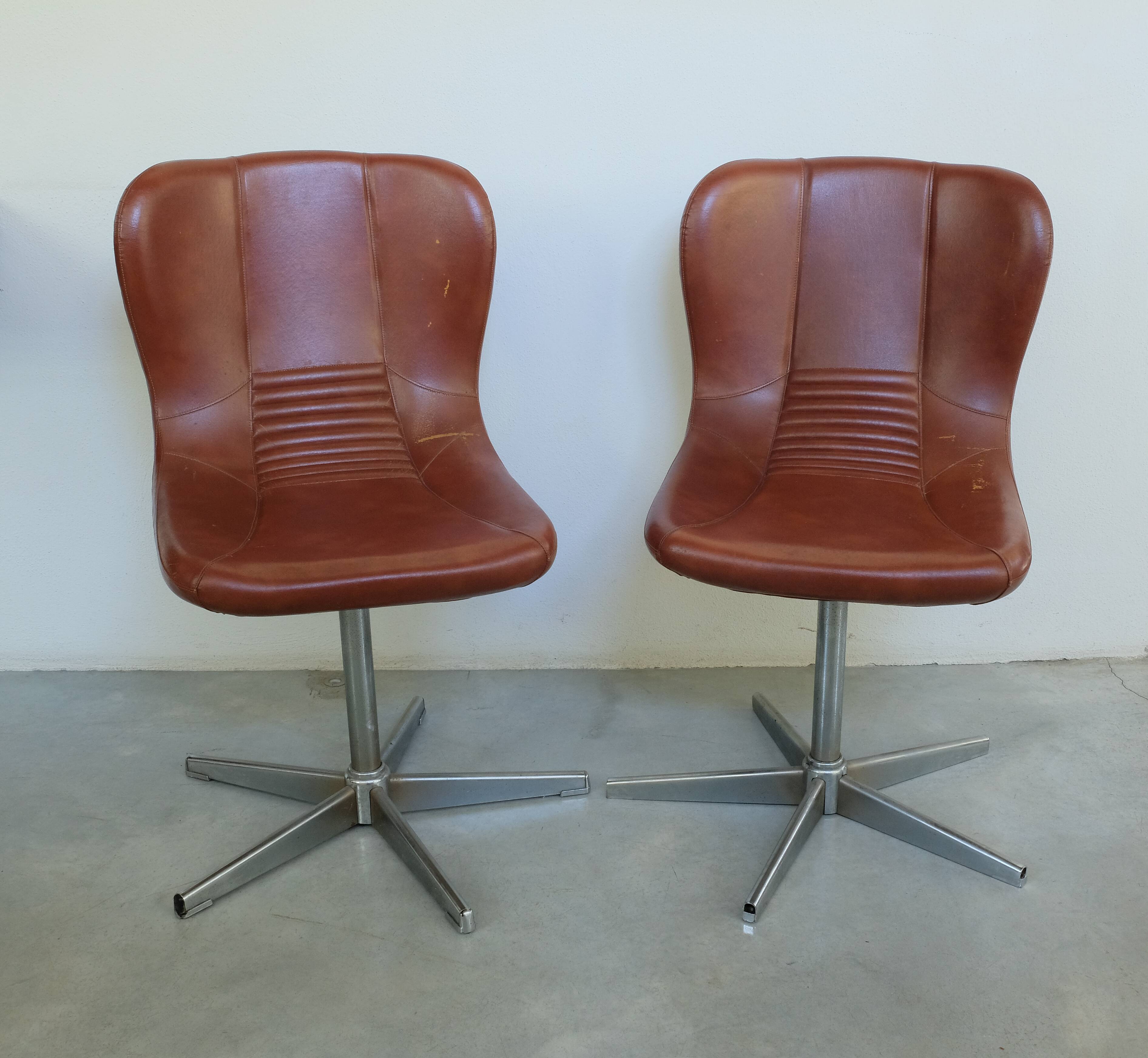 Set of chairs, Space Age, faux leather, Italy, 1960s