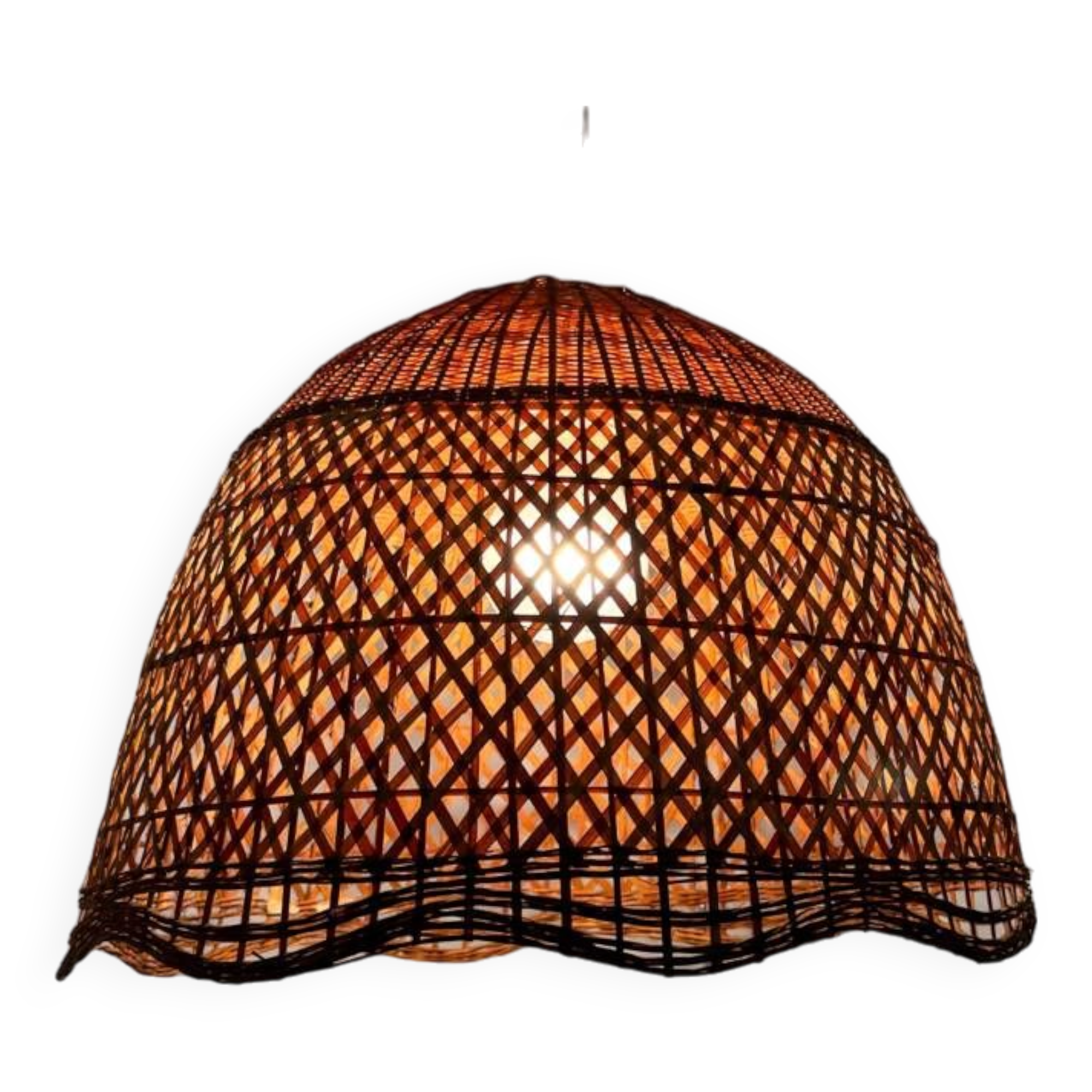 Rattan pendant lamp from the 60s