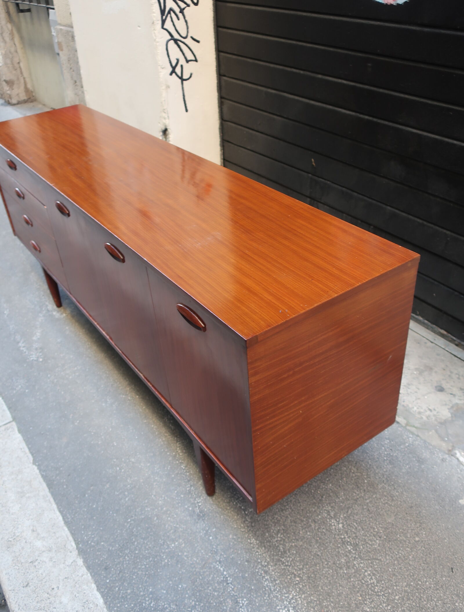 Rosewood and afromosia sideboard