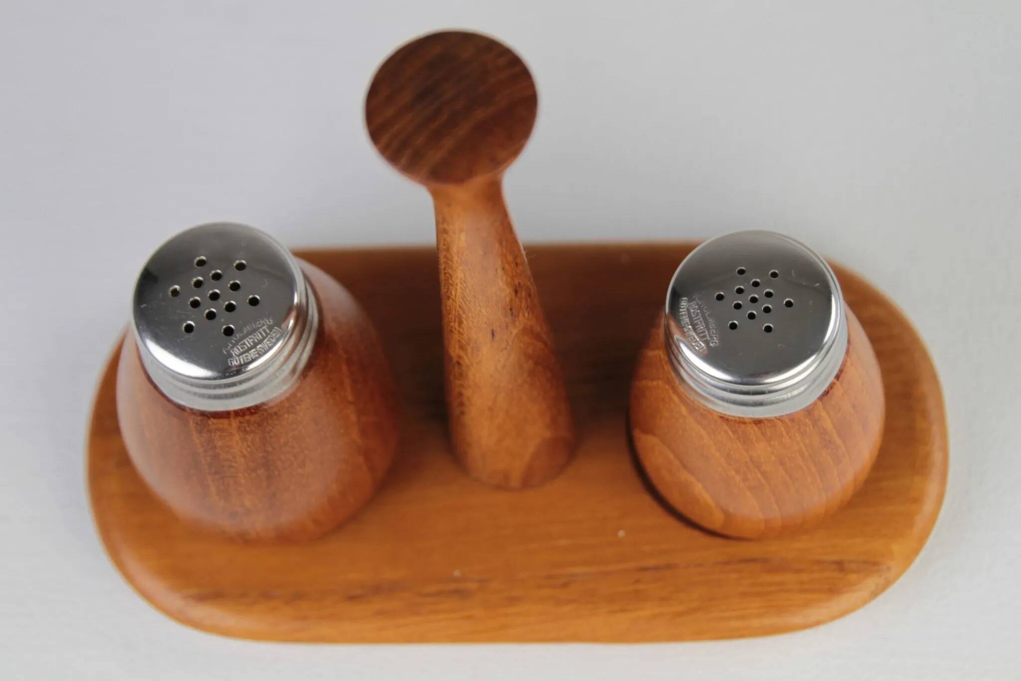 Teak Salt & Pepper Set by Karl Holmberg AB — Götene, Sweden, 1960s