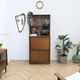 Vintage library by Didier Rozaffy for Oscar, oak and glass, 1950s.