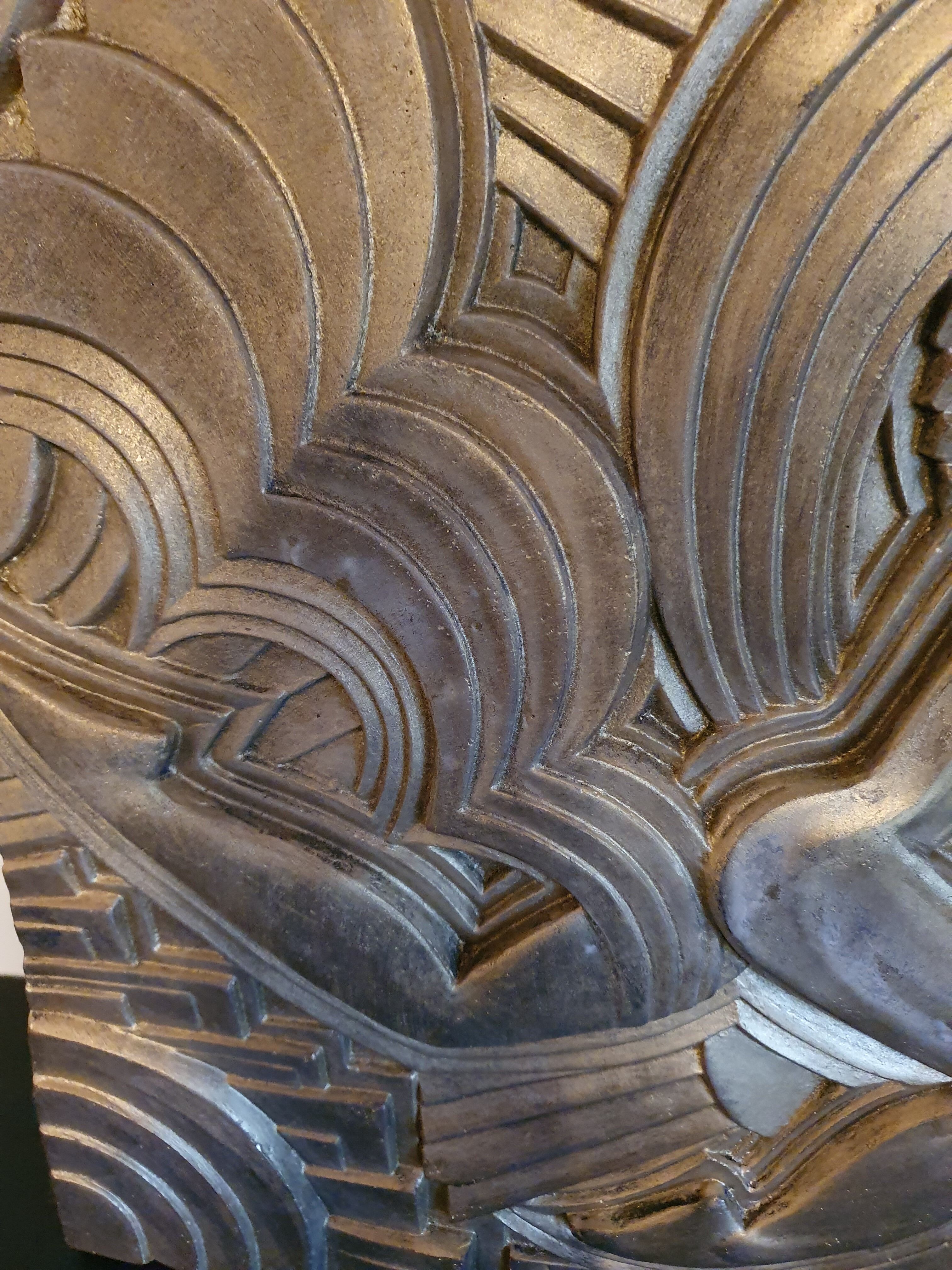 Bas-relief in art deco terracotta