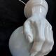Giant hand-applied white ceramic Art Deco lamp.