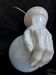Giant hand-applied white ceramic Art Deco lamp.