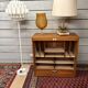 Vintage design low filing cabinet with curtain from the 50s/60s.