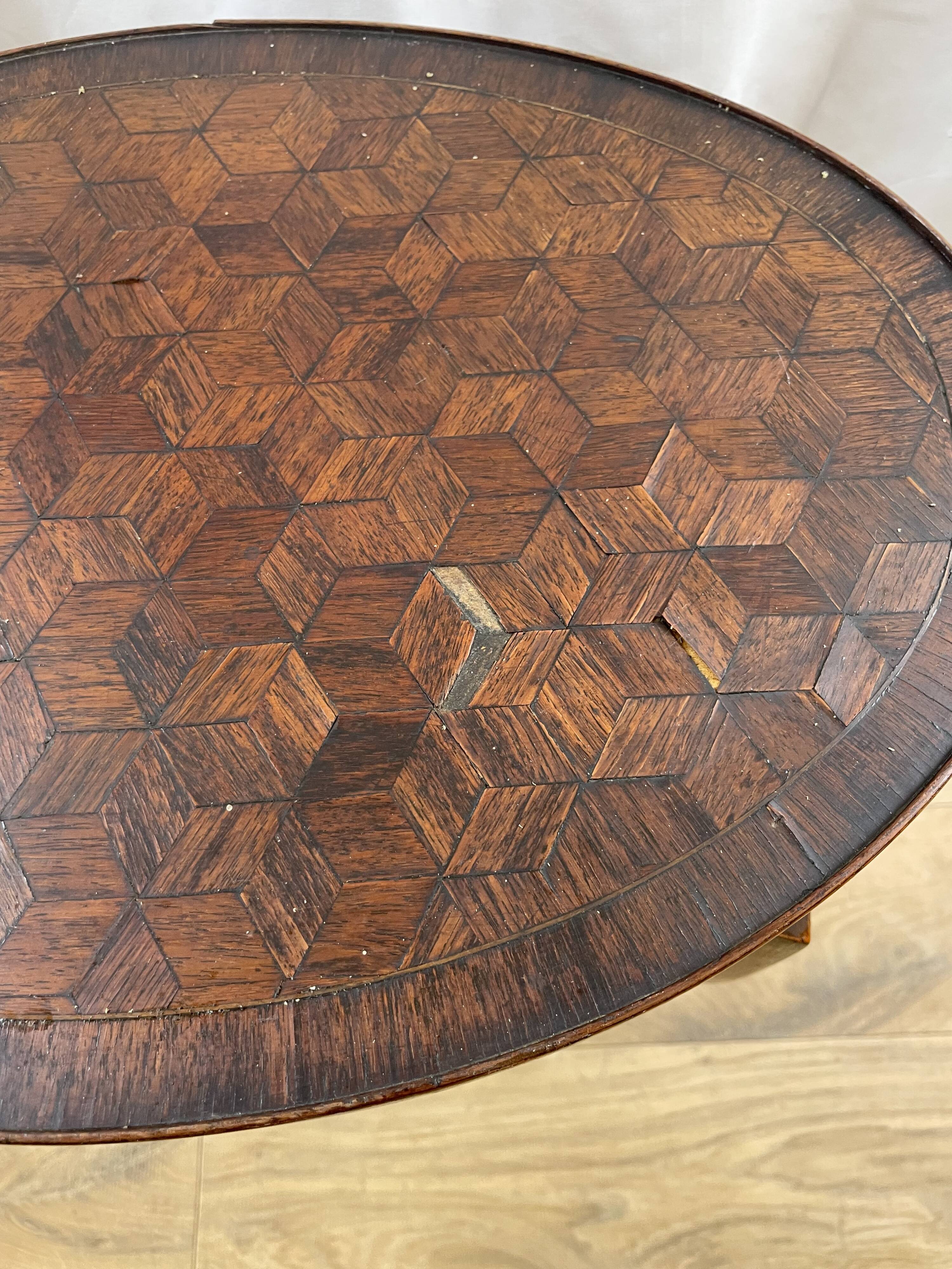 Louis XV style marquetry pedestal table-509012