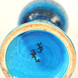 Blue vase candlestick Bitossi, aldo Londi design