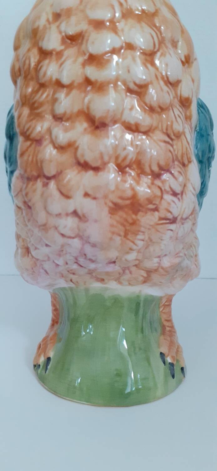 Vintage barbotine rooster pitcher