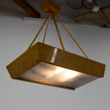 Mid-Century Wood and Glass Chandelier by Krasna Jizba, 1950s