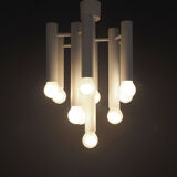 Space age ceiling lamp in white metal by temde, 1970s