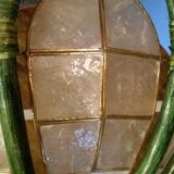 Wall light in wicker and mother-of-pearl