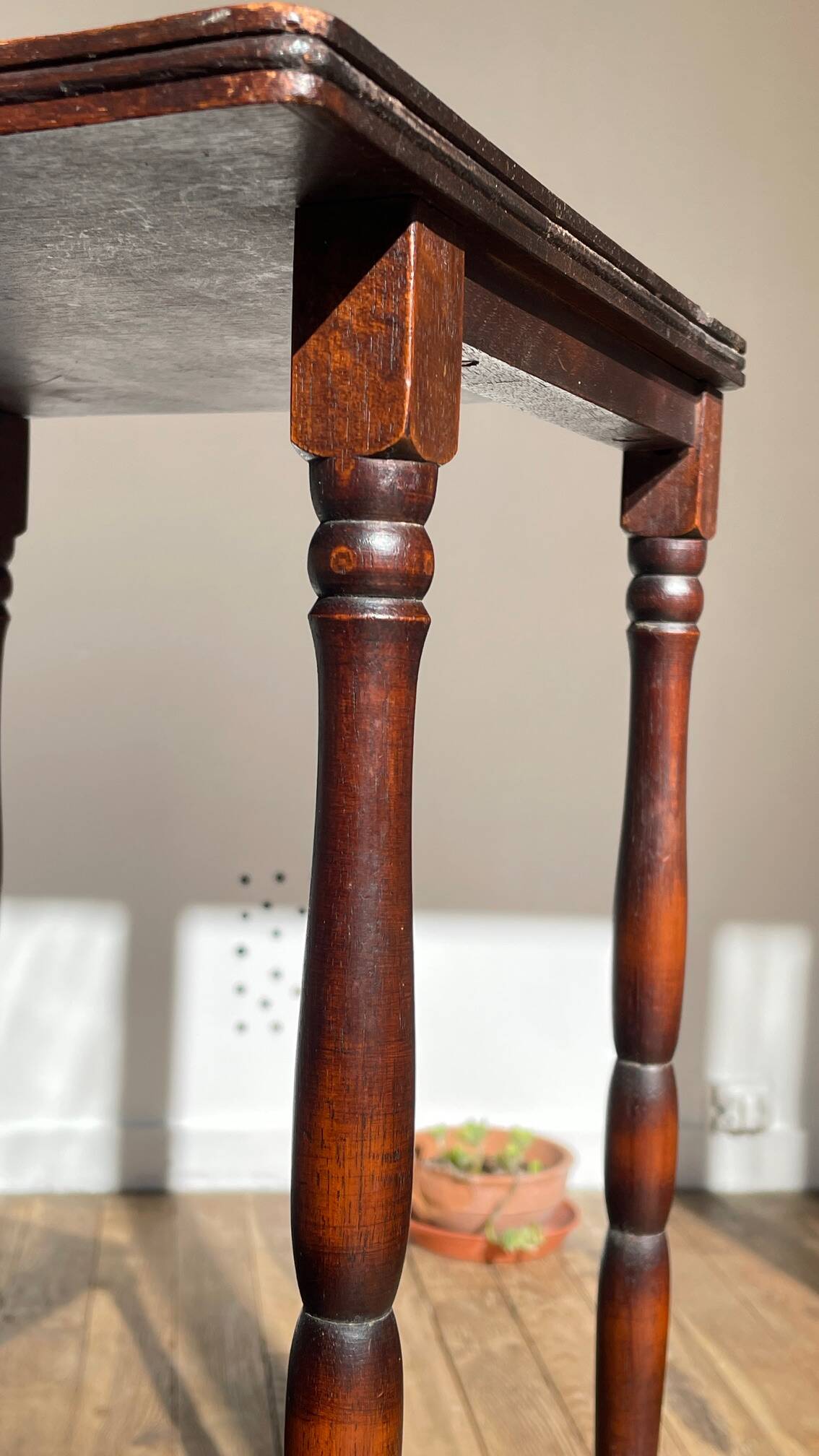 Turned Wood Style Bedside Table