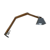Lampe articulée constructiviste en bois et métal