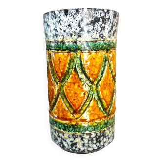 Vase rouleau, céramique émaillée, Italie, design des années 60/70