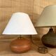 Terracotta lamp, 2M fabric cable, cotton shade.