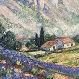 Signed mountain landscape