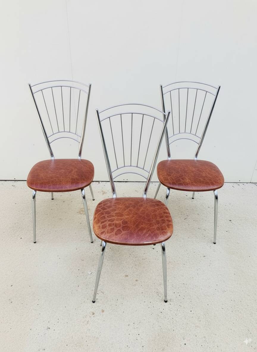 Set of 3 vintage designer chairs