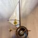 Pair of midcentury brass "sailboats" wall sconces, Italy 1960s
