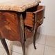 Louis XV style console bedside, curved faces, mahogany and rosewood marquetry decorated with flowers