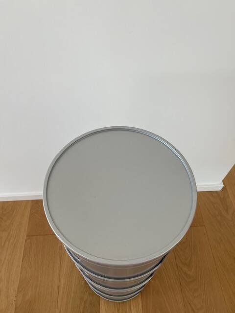 2 Kartell Componibili storage units in matt silver