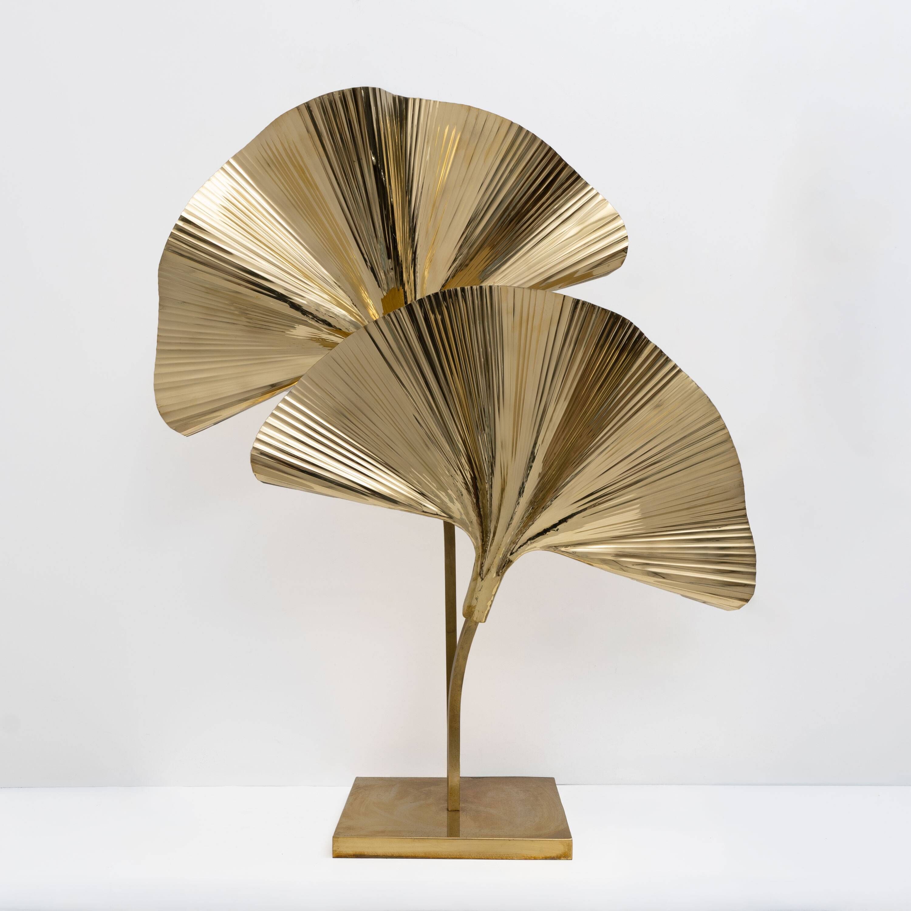 Italian Brass Table Lamp “Ginkgo” – Barbi Style Lighting
