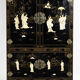 2 Cabinets chinois laqués noir, décor doré & incrustations de nacre