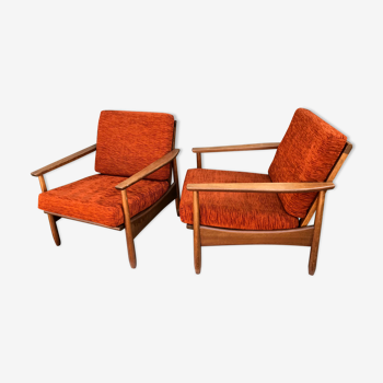 Pair of scandinavian armchairs 60s