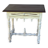 Small Renaissance-style patinated desk table with 1 drawer