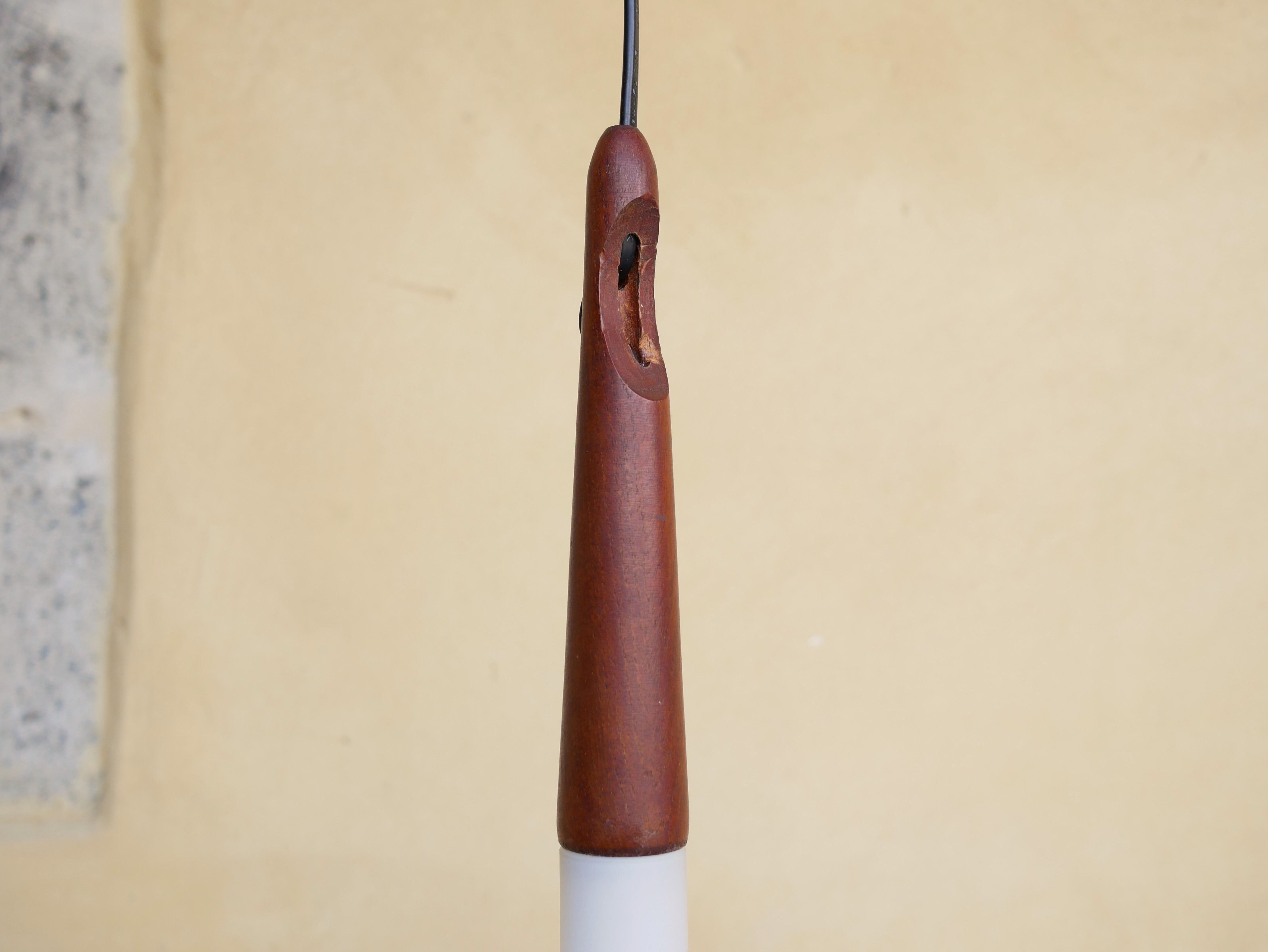 Scandinavian suspension opaline and teak by Uno and 'Sten Kristiansson' for Luxus editions