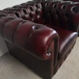 Chesterfield burgundy leather armchairs