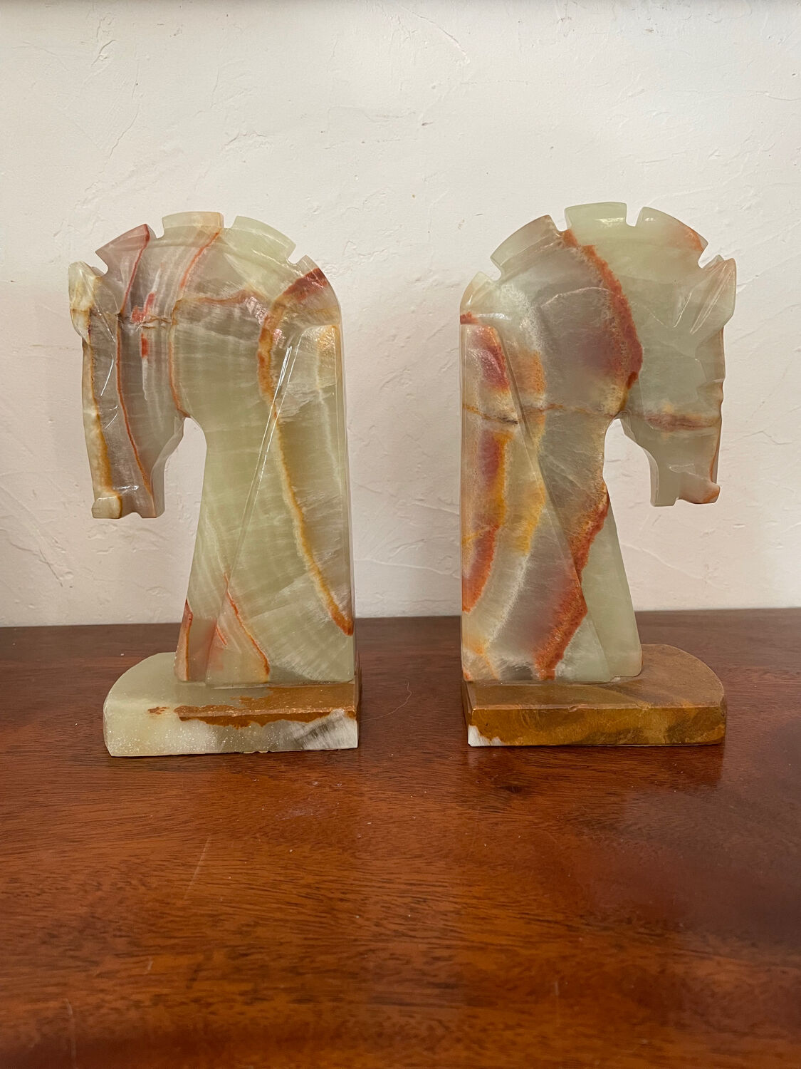 Pair of vintage onyx bookends