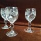 3 small crystal walking glasses fine decoration- very good condition