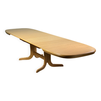 Large oval extendable table 350cm Vintage 4 extensions Scandinavian design