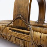 3 vintage woven wicker picking baskets