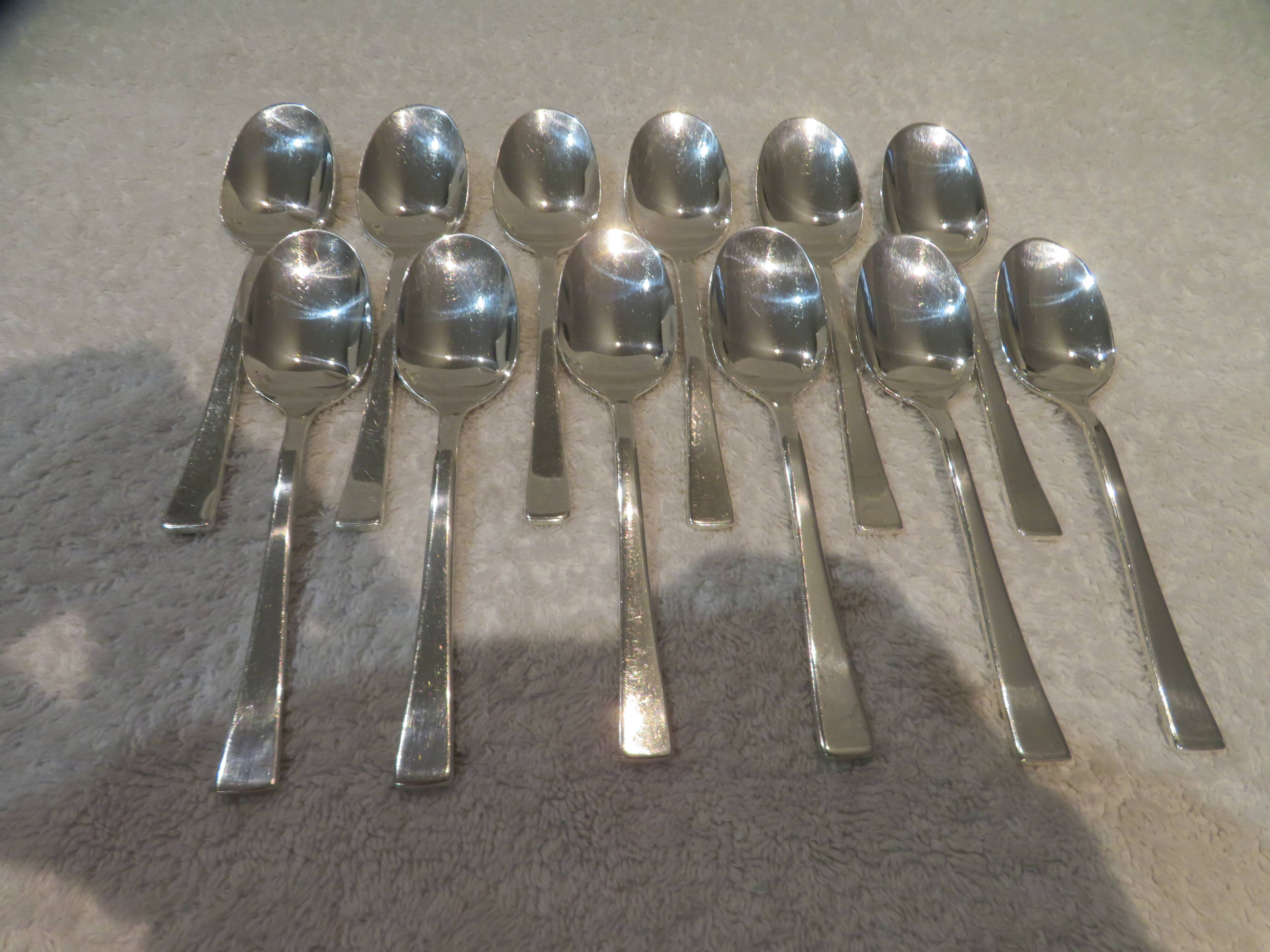 12 silver-plated coffee spoons by Christofle Concorde, 13.6 cm