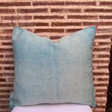 Handmade Moroccan silk cushion cover, cactus pattern
