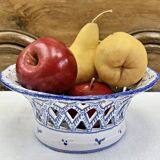 Ancienne coupe corbeille à fruits à pain ajourée Martres Tolosane