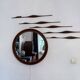Set of five teak bird wall art, Denmark, 1960s
