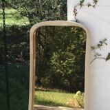 Rectangular mirror, horizontal or vertical, in white lacquered wood, 1970s.