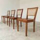 Série de 4 chaises bois et sangles par Krasna Jizba Année 40