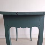 Antique Gustavian-style table painted in dark green with a drawer.