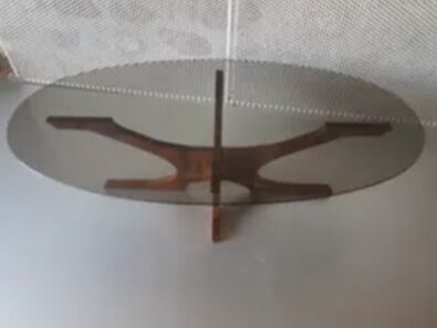 Table basse palissandre vintage Hugues Poignant
