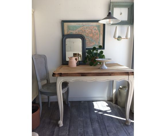 Table shabby avec rallonges