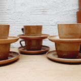 Set 6 cup glazed sandstone
