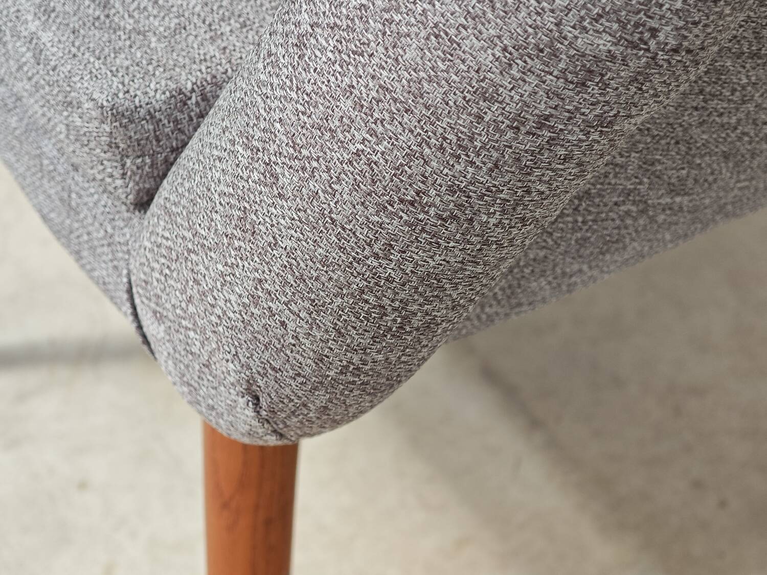 Pair of renovated gray fabric armchairs by Miroslav Navratil