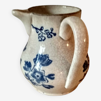 Small old pitcher - blue and white earthenware Saint Clément