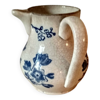 Small old pitcher - blue and white earthenware Saint Clément