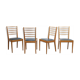 Series of 4 vintage chairs in wood and skaï